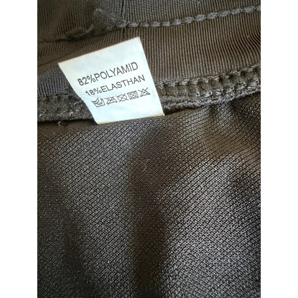 Unbranded Womens Black Solid High‎ Rise Full Coverage Drawstring Swim Shorts 3X